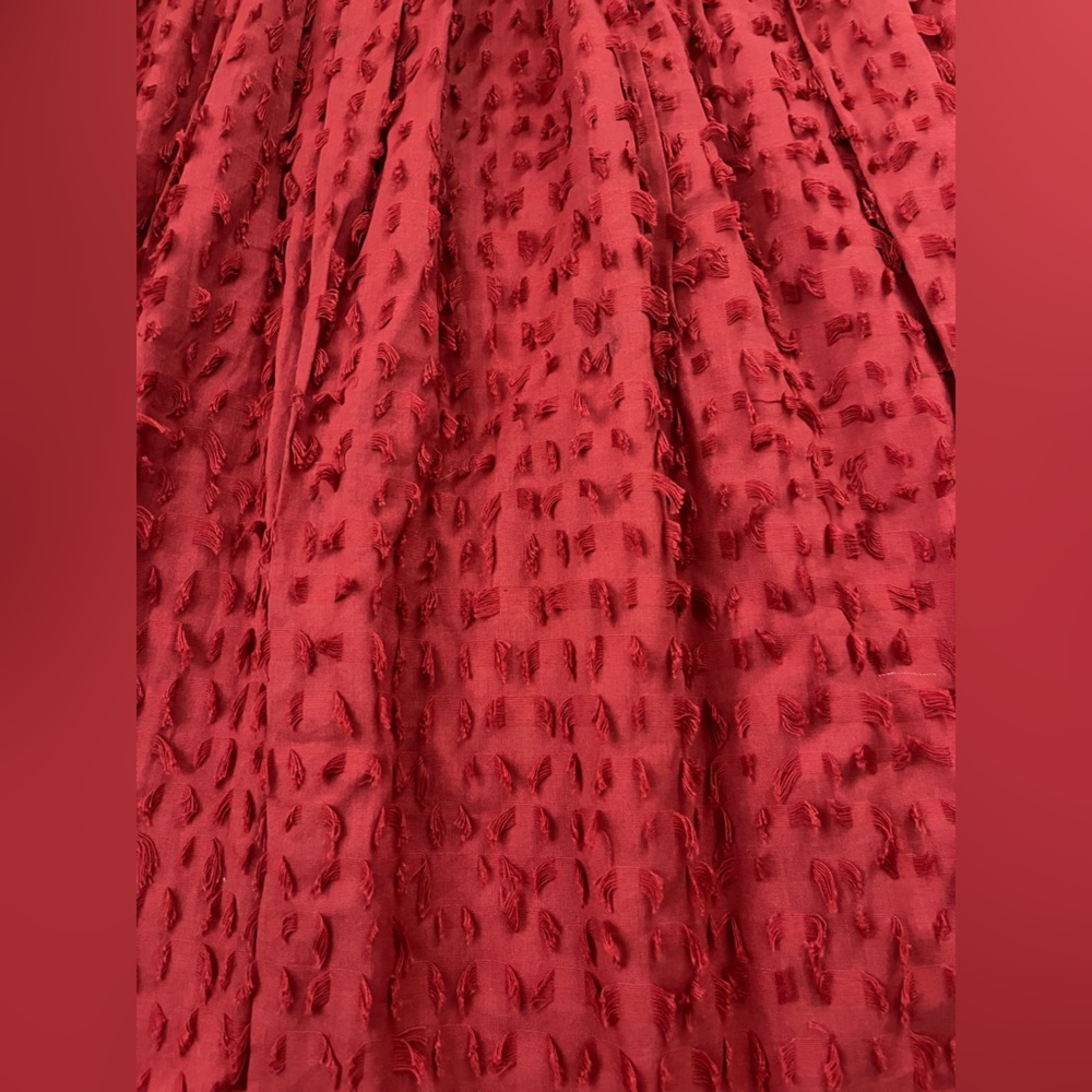 NWOT J. Crew Textured Red Gathered Skirt. Size 4 - Picture 2 of 6